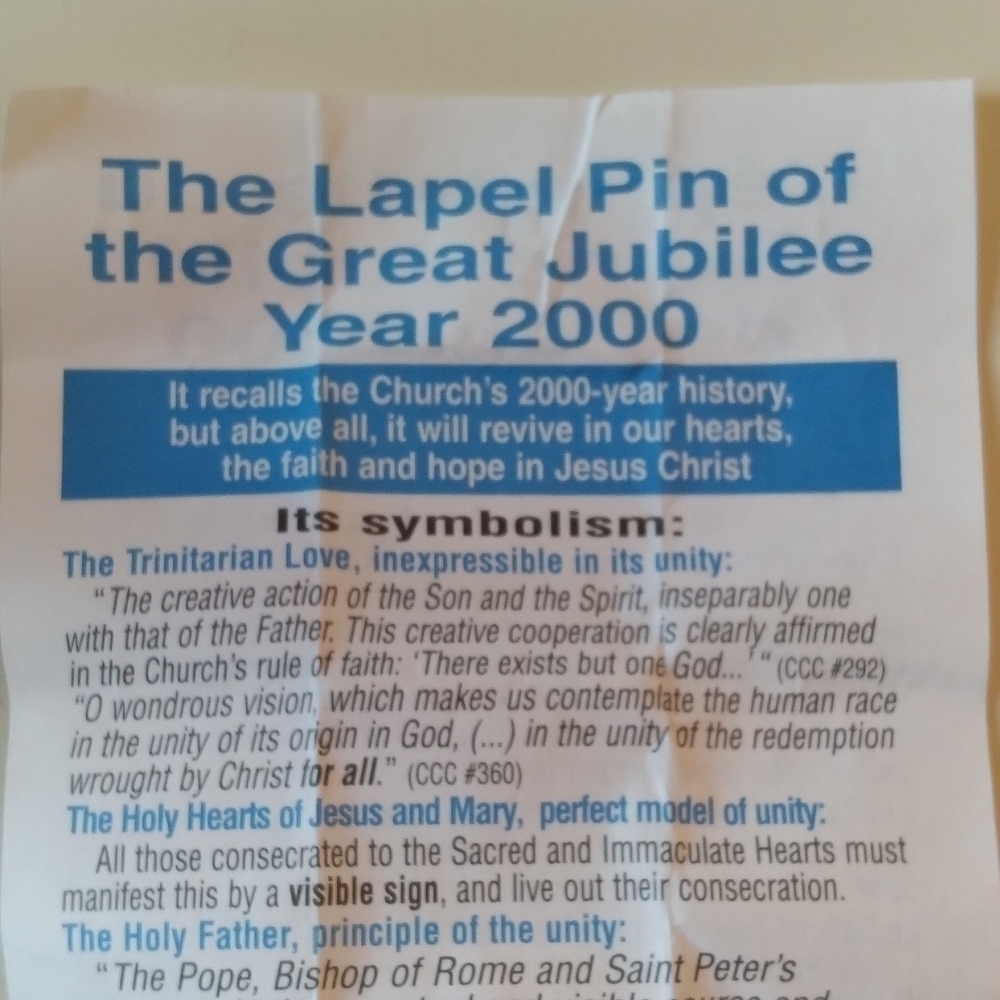 𝅺lapel pin of 2000 jubilee - collectible, souvenir, with a vatican photo book - Picture 5 of 9
